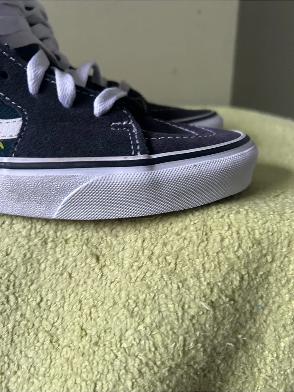 New Vans Women’s Navy Blue  green with purple Slip-On Sneakers